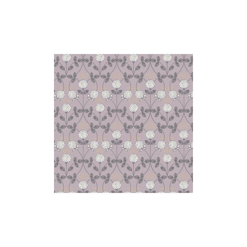 Honey Bee Clover on warm lavender with gold metallic